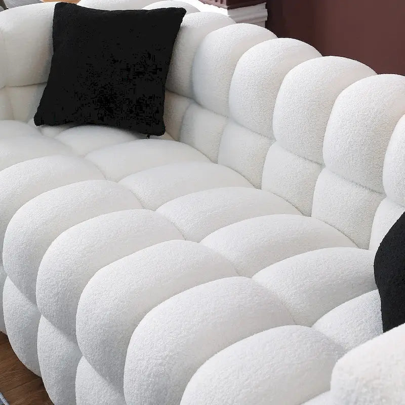 Modernes 84,3 Bouclé 3-Sitzer Sofa mit Kissen
