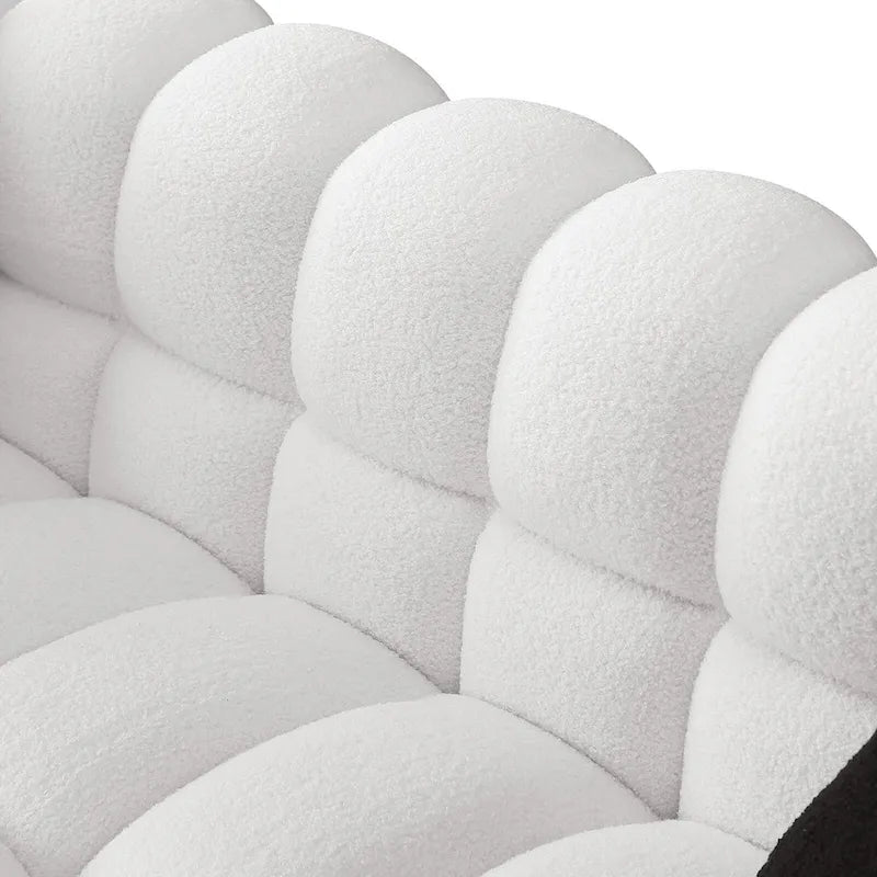Modernes 84,3 Bouclé 3-Sitzer Sofa mit Kissen