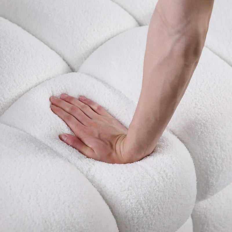 Modernes 84,3 Bouclé 3-Sitzer Sofa mit Kissen
