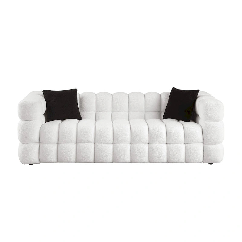 Modernes 84,3 Bouclé 3-Sitzer Sofa mit Kissen