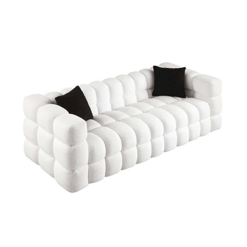 Modernes 84,3 Bouclé 3-Sitzer Sofa mit Kissen