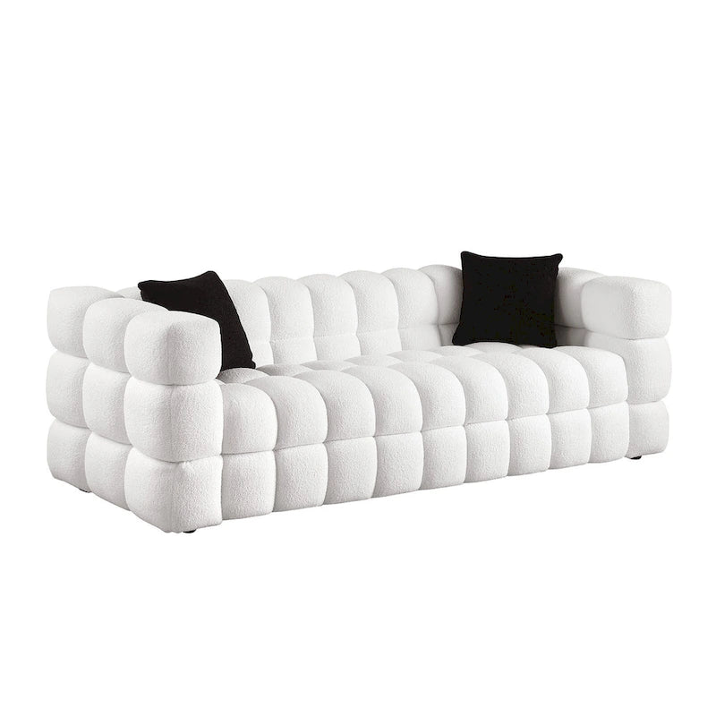 Modernes 84,3 Bouclé 3-Sitzer Sofa mit Kissen