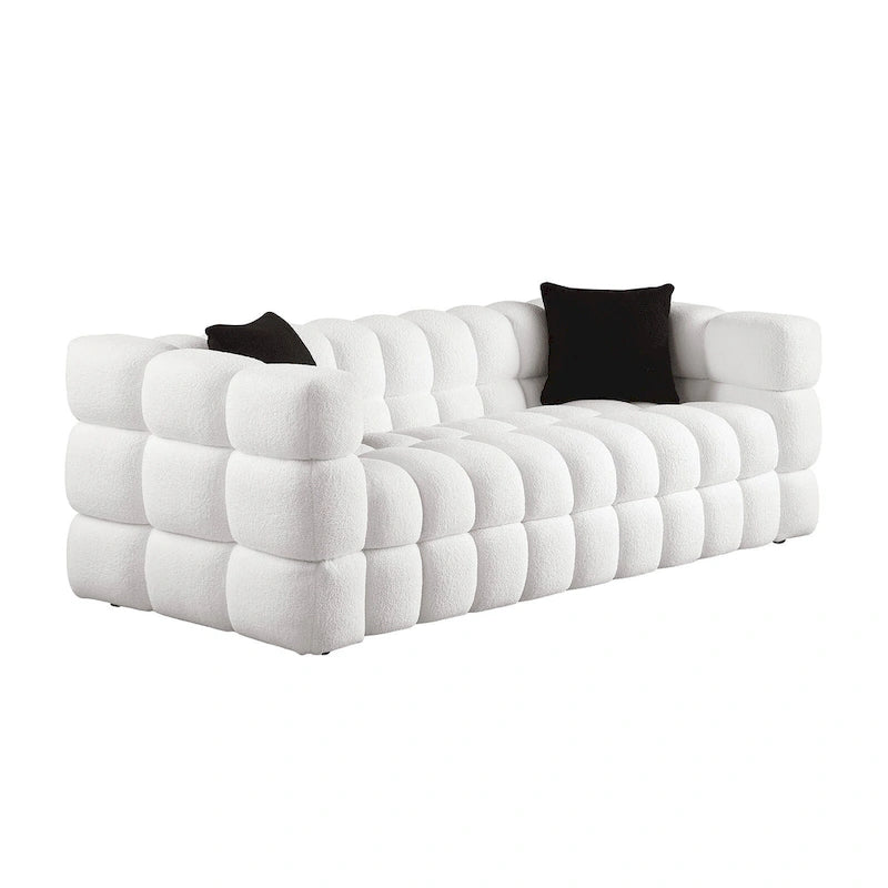 Modernes 84,3 Bouclé 3-Sitzer Sofa mit Kissen