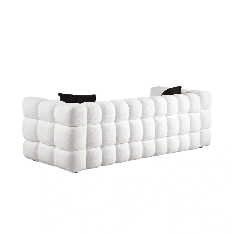 Modernes 84,3 Bouclé 3-Sitzer Sofa mit Kissen