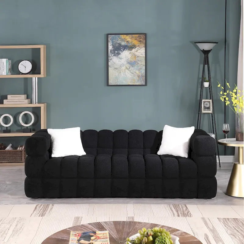 Modernes 84,3 Bouclé 3-Sitzer Sofa mit Kissen