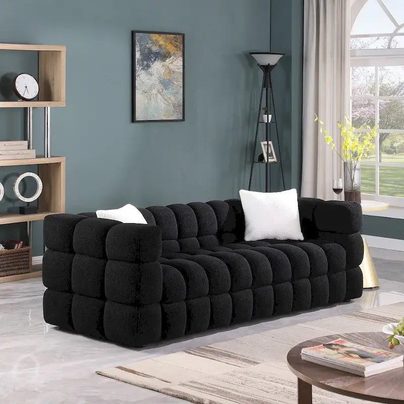 Modernes 84,3 Bouclé 3-Sitzer Sofa mit Kissen