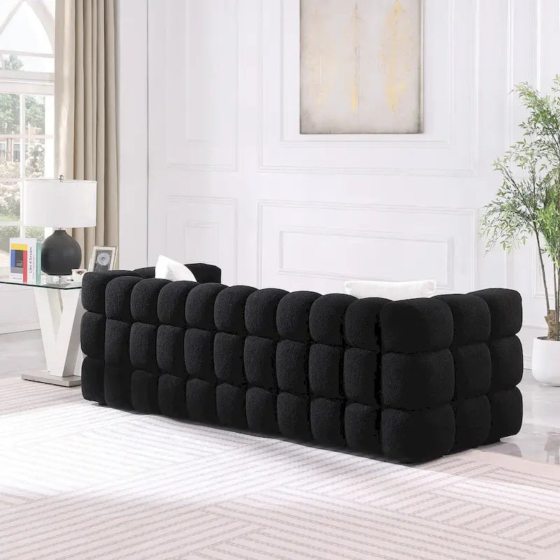 Modernes 84,3 Bouclé 3-Sitzer Sofa mit Kissen