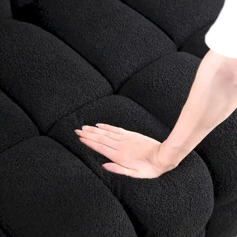 Modernes 84,3 Bouclé 3-Sitzer Sofa mit Kissen