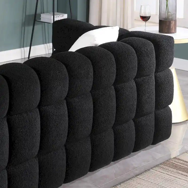 Modernes 84,3 Bouclé 3-Sitzer Sofa mit Kissen