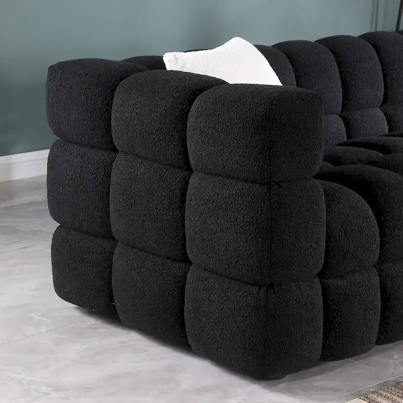 Modernes 84,3 Bouclé 3-Sitzer Sofa mit Kissen