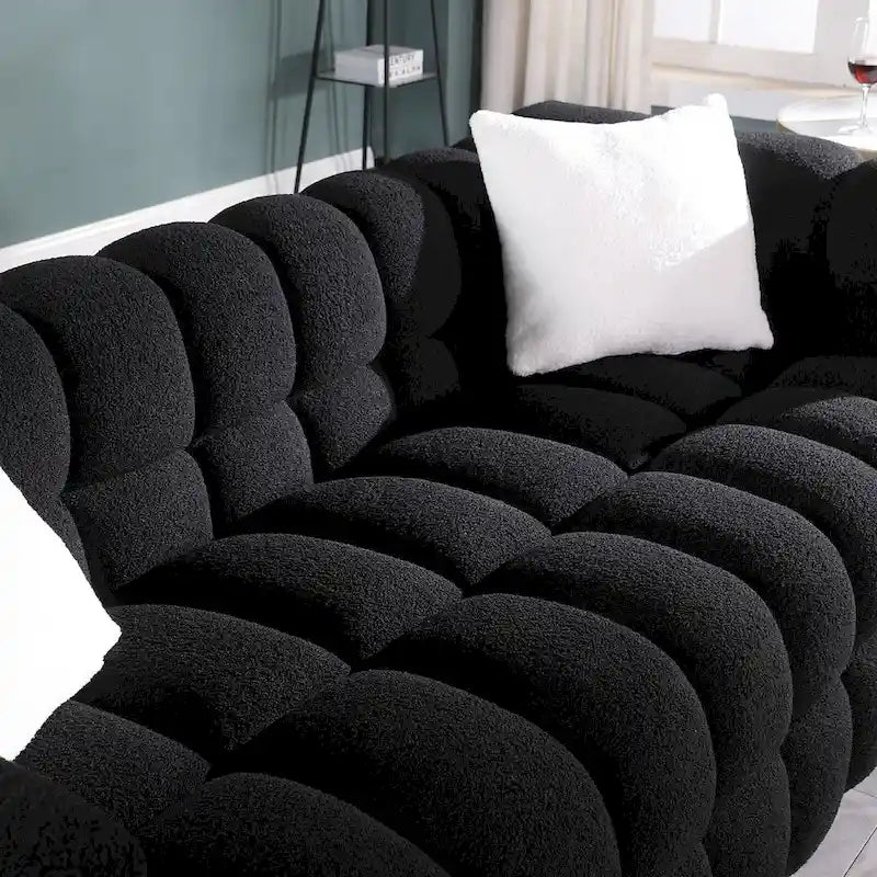 Modernes 84,3 Bouclé 3-Sitzer Sofa mit Kissen