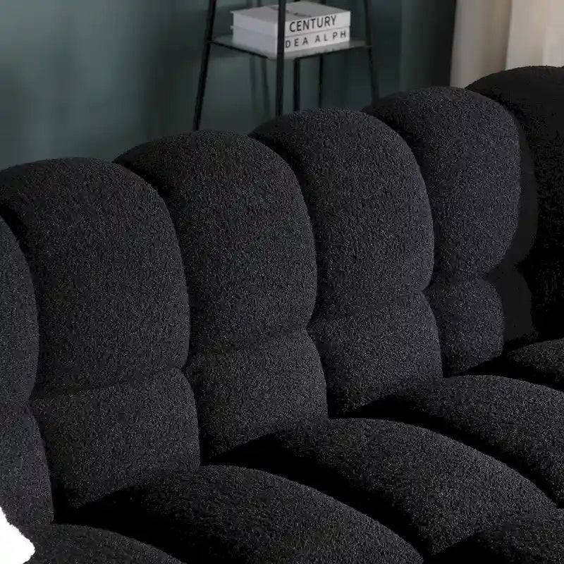 Modernes 84,3 Bouclé 3-Sitzer Sofa mit Kissen