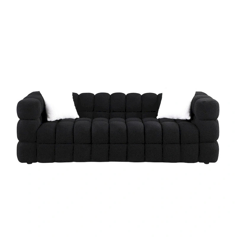 Modernes 84,3 Bouclé 3-Sitzer Sofa mit Kissen
