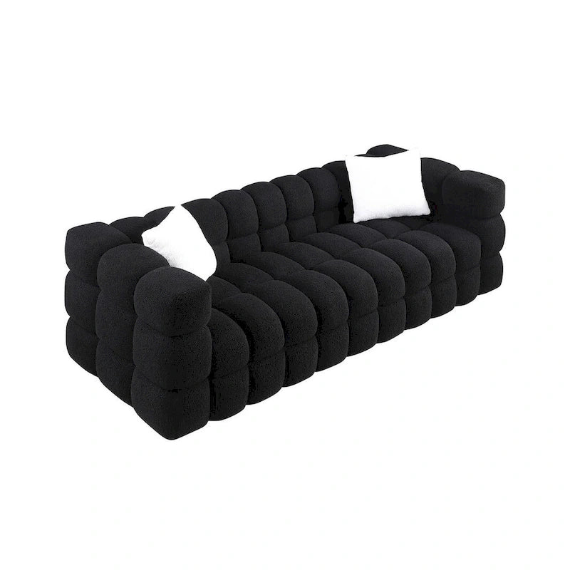 Modernes 84,3 Bouclé 3-Sitzer Sofa mit Kissen