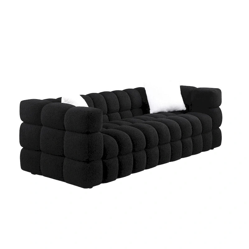 Modernes 84,3 Bouclé 3-Sitzer Sofa mit Kissen