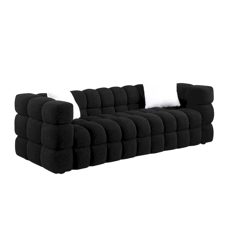 Modernes 84,3 Bouclé 3-Sitzer Sofa mit Kissen