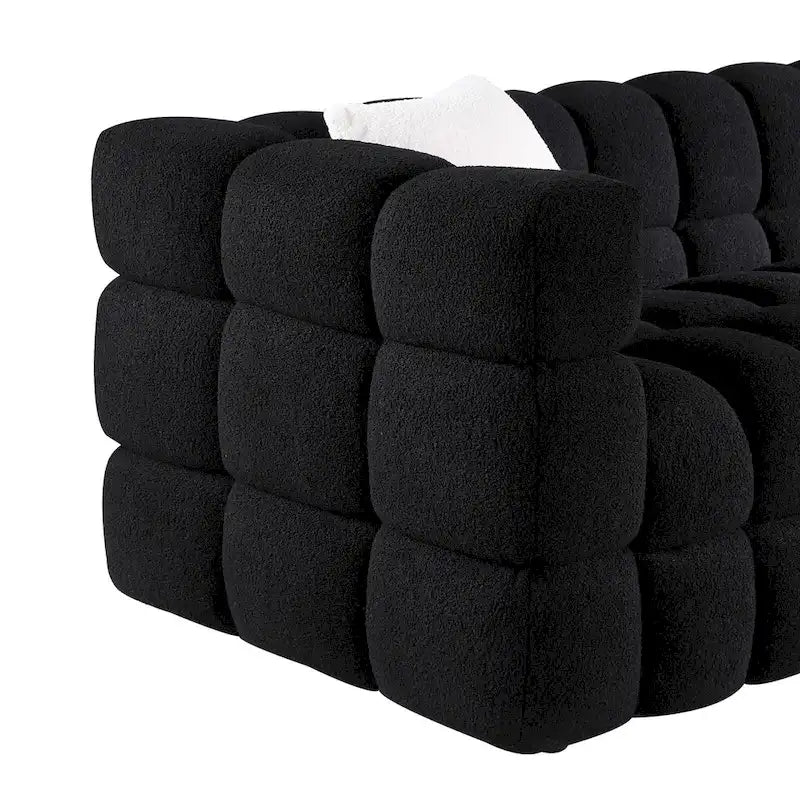 Modernes 84,3 Bouclé 3-Sitzer Sofa mit Kissen