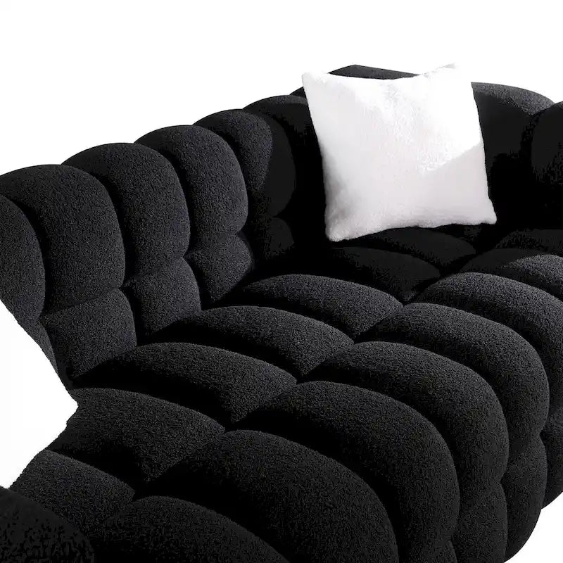 Modernes 84,3 Bouclé 3-Sitzer Sofa mit Kissen