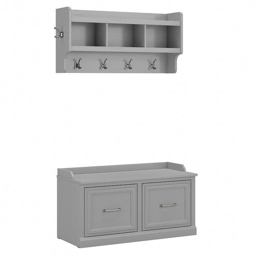 40W Schuhbank mit Türen und wandmontierte Garderobe