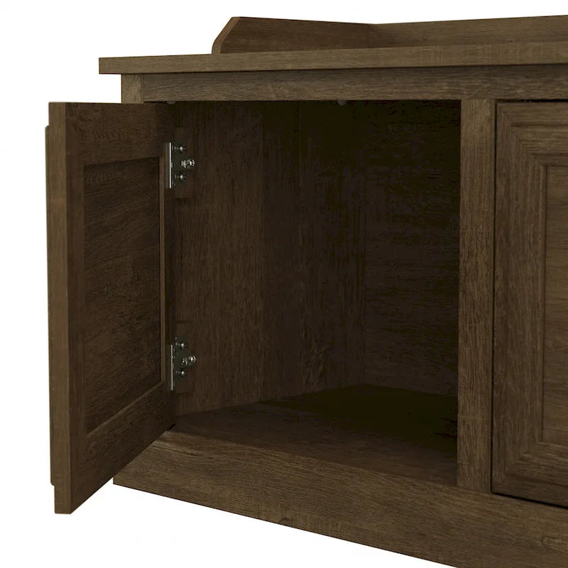 40W Schuhbank mit Türen und wandmontierte Garderobe