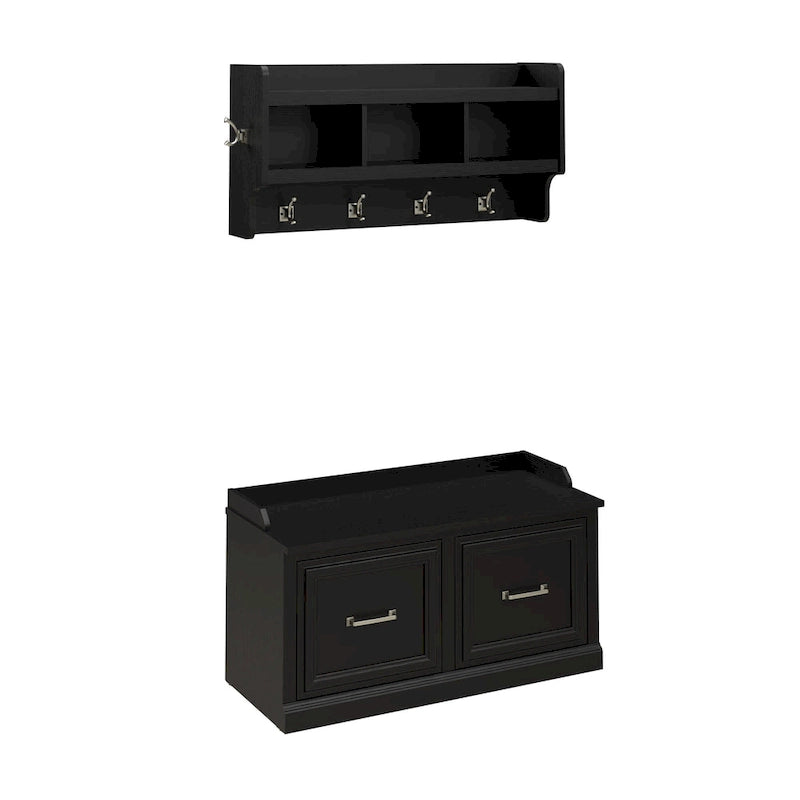 40W Schuhbank mit Türen und wandmontierte Garderobe