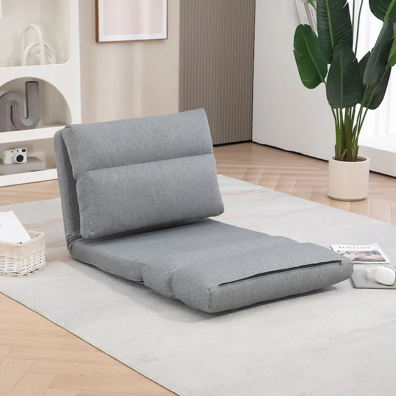 Grauer 27,6 klappbarer Chaiselongue-Stuhl mit Kissen