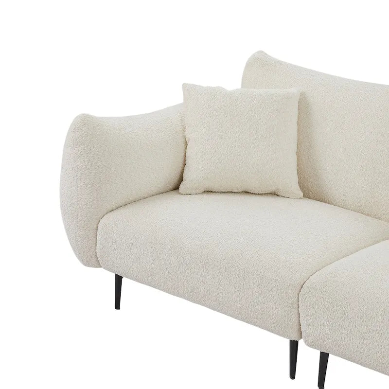 64 Klassisches 2-Sitzer Sofa mit Holzrahmen & 2 Kissen