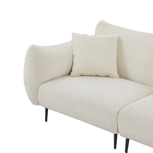64 Klassisches 2-Sitzer Sofa mit Holzrahmen & 2 Kissen