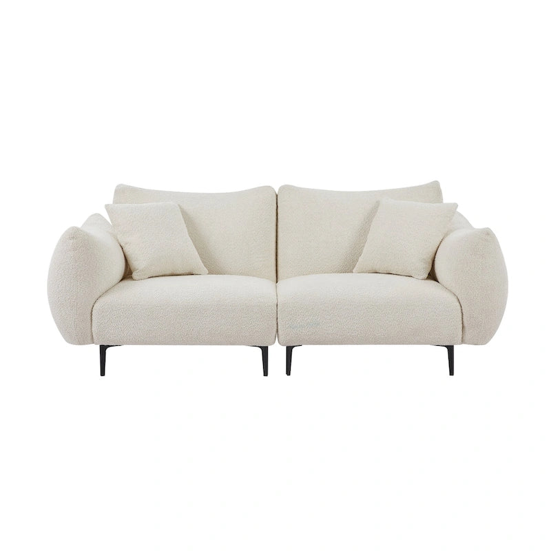 64 Klassisches 2-Sitzer Sofa mit Holzrahmen & 2 Kissen