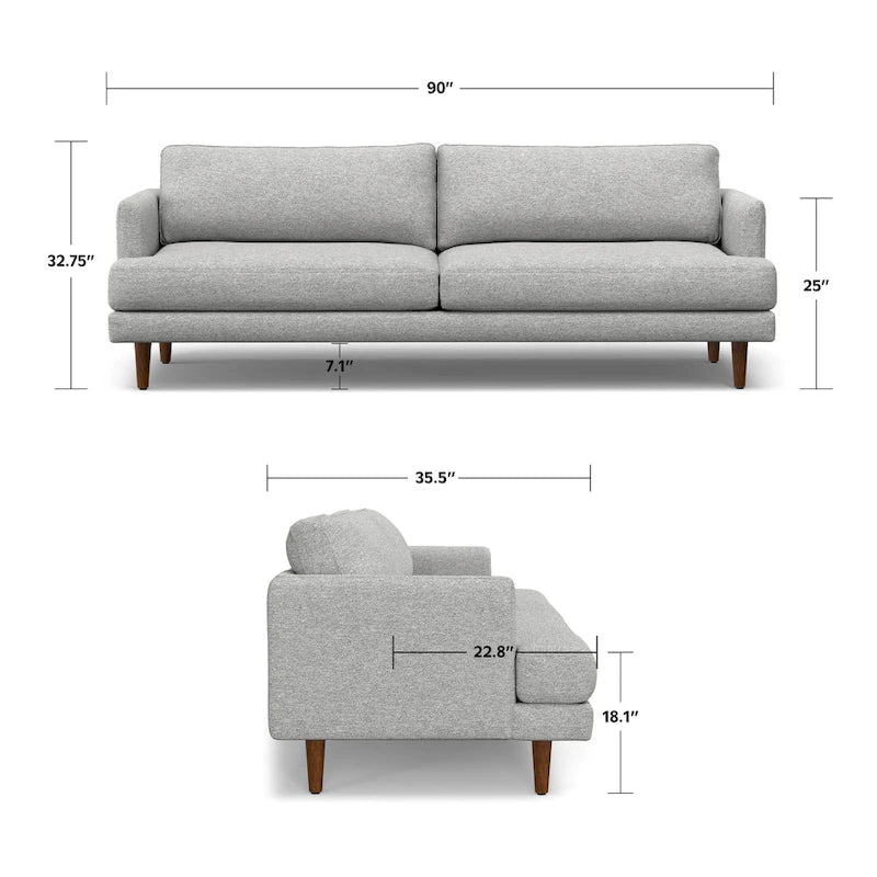228 cm breites Sofa im Mid-Century Modern Stil