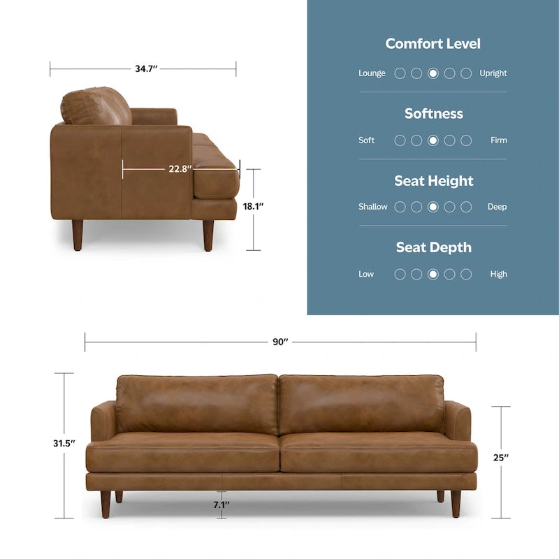 228 cm breites Sofa im Mid-Century Modern Stil