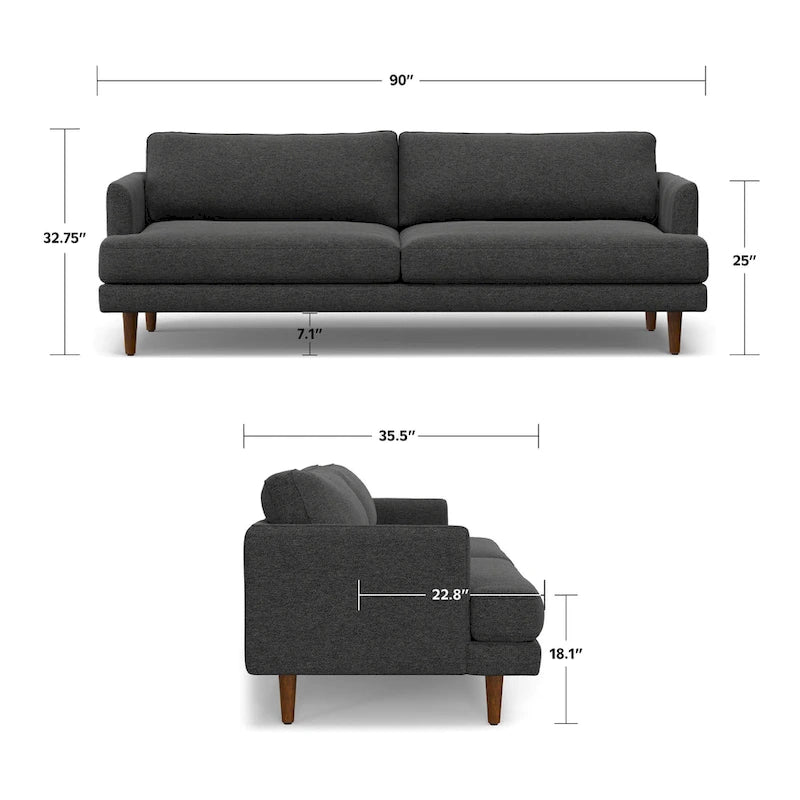 228 cm breites Sofa im Mid-Century Modern Stil