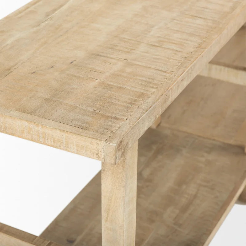 Großer Konsolentisch aus hellem Holz