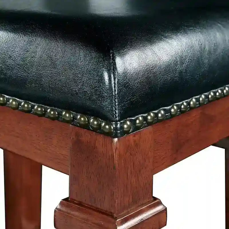 Schwarzer Barhocker aus Kunstleder, rückenfrei, 78,77 cm