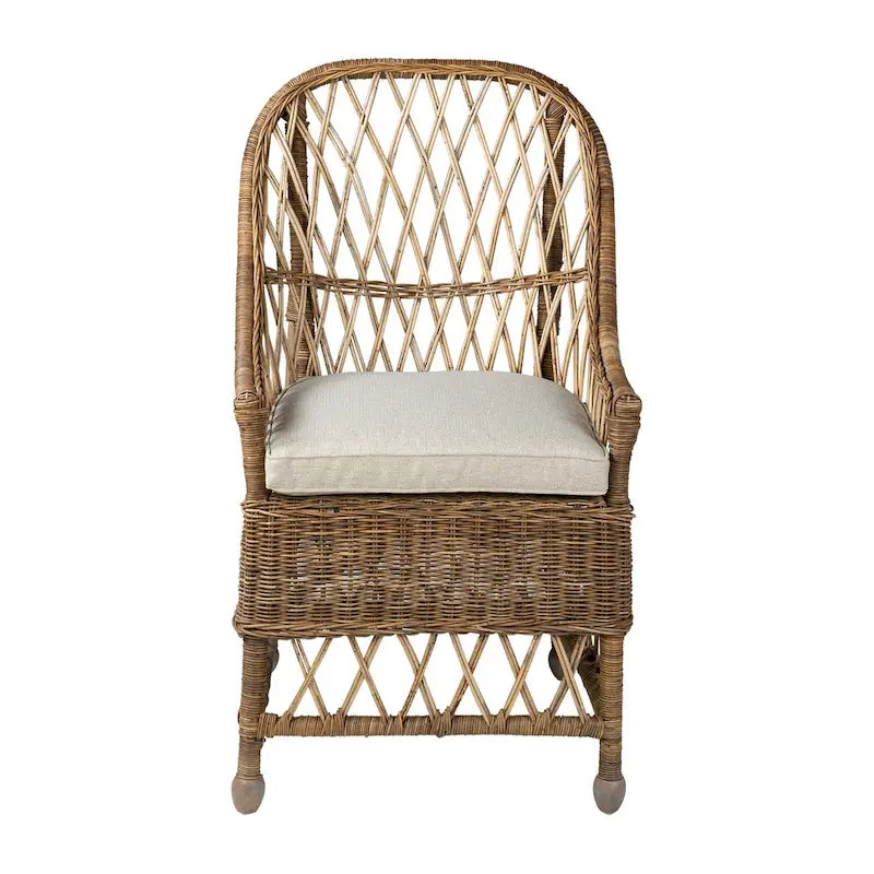 Geschwungener Rattanstuhl mit Polsterung - 22x23x39