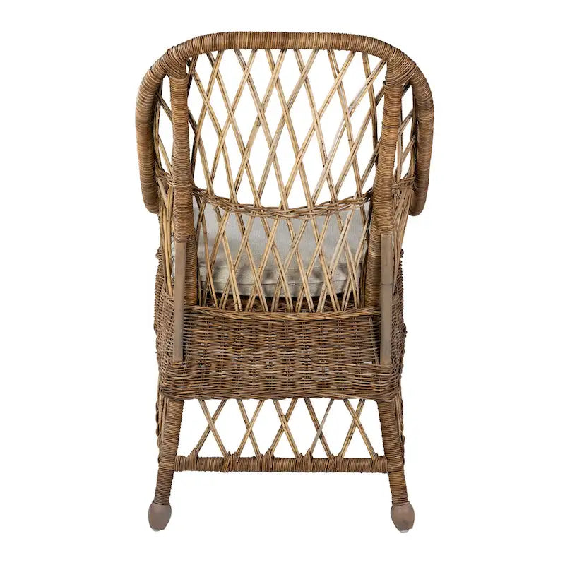Geschwungener Rattanstuhl mit Polsterung - 22x23x39