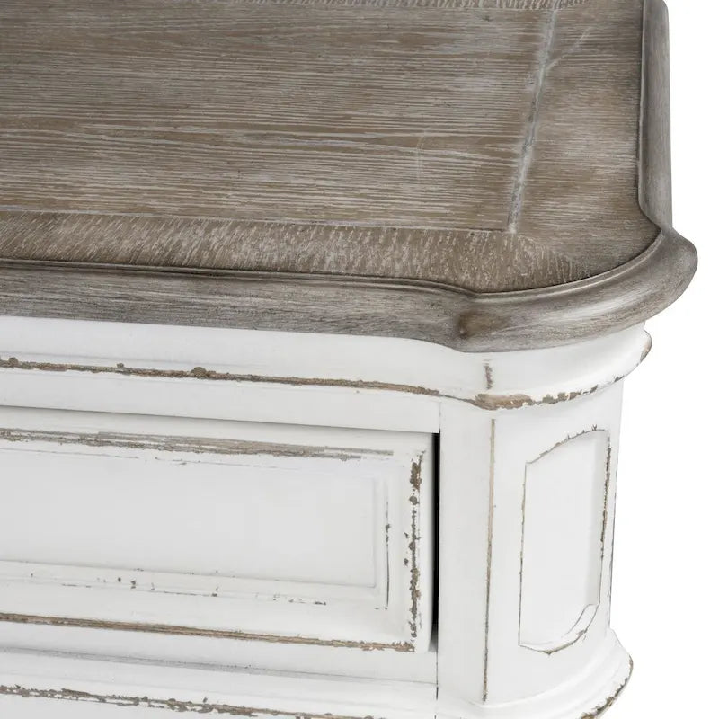 Verspiegelte Anrichte mit Antikweiß- oder Weathered Bisque-Oberfläche