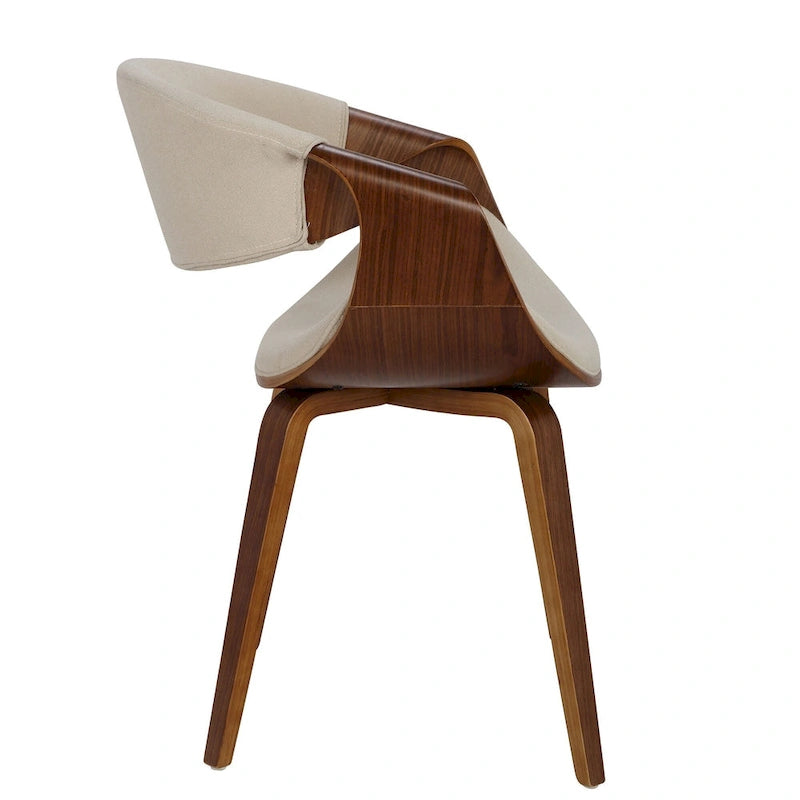 Mid-Century Ess- und Akzentstuhl mit Kreuzgestell