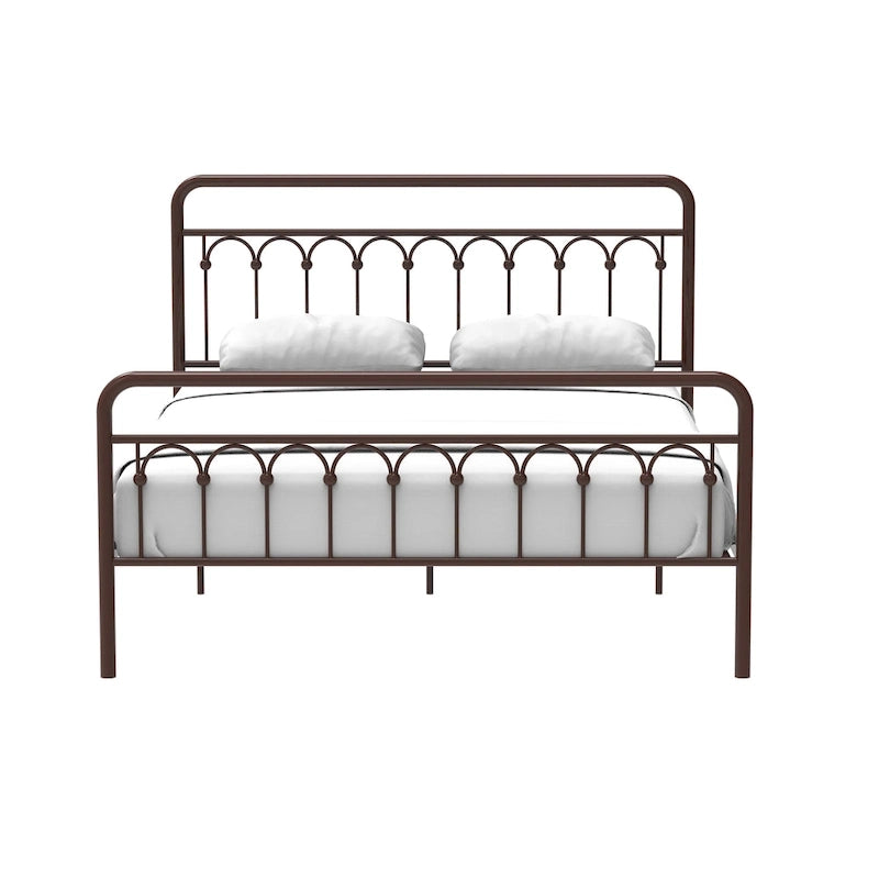 Metallbett Queen in Schwarz und Antikbraun