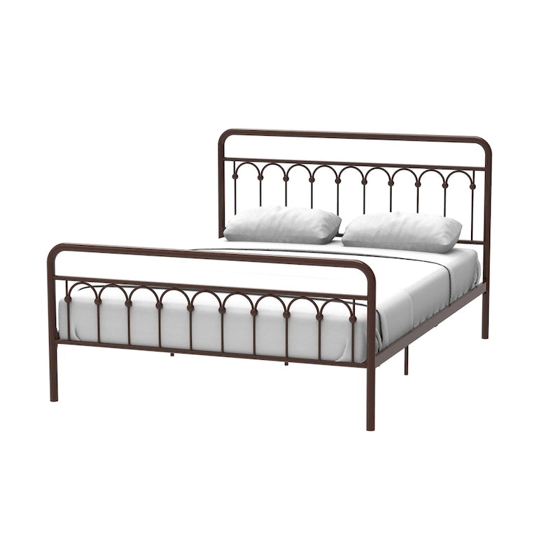 Metallbett Queen in Schwarz und Antikbraun