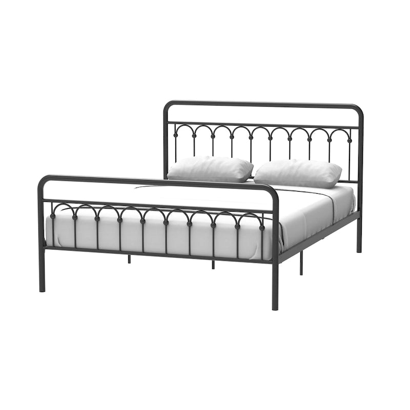 Metallbett Queen in Schwarz und Antikbraun
