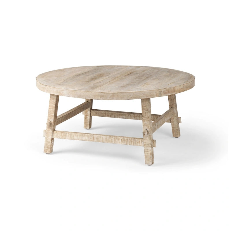 Rosie Blonde Solid Wood 36 Round Coffee Table - 36L x 36W x 16H