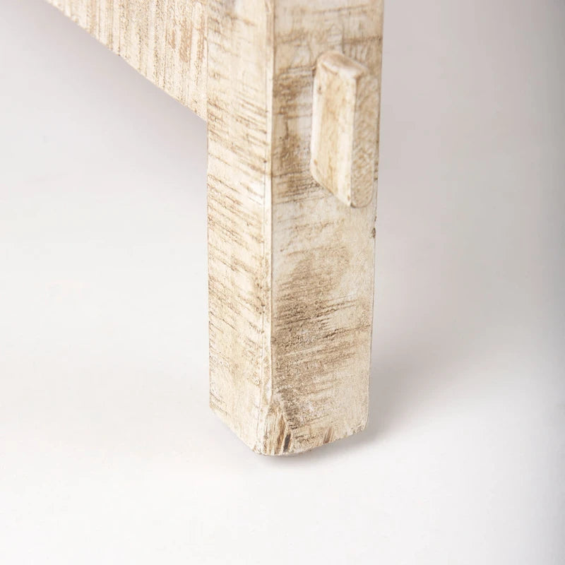 Runder Couchtisch aus massivem Mangoholz, hell, 91 cm
