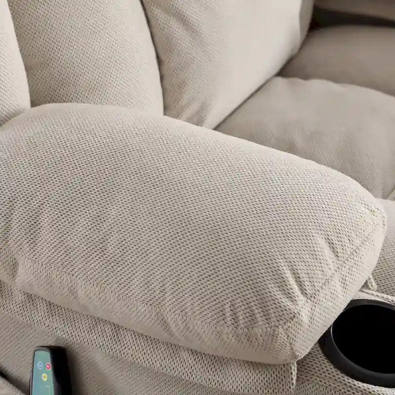 Massagesessel aus gepunktetem Samt mit Heizfunktion und 360°-Drehfuß