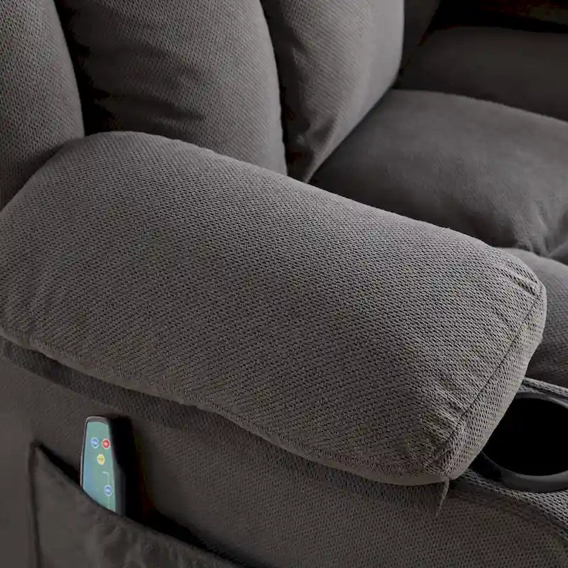 Massagesessel aus gepunktetem Samt mit Heizfunktion und 360°-Drehfuß