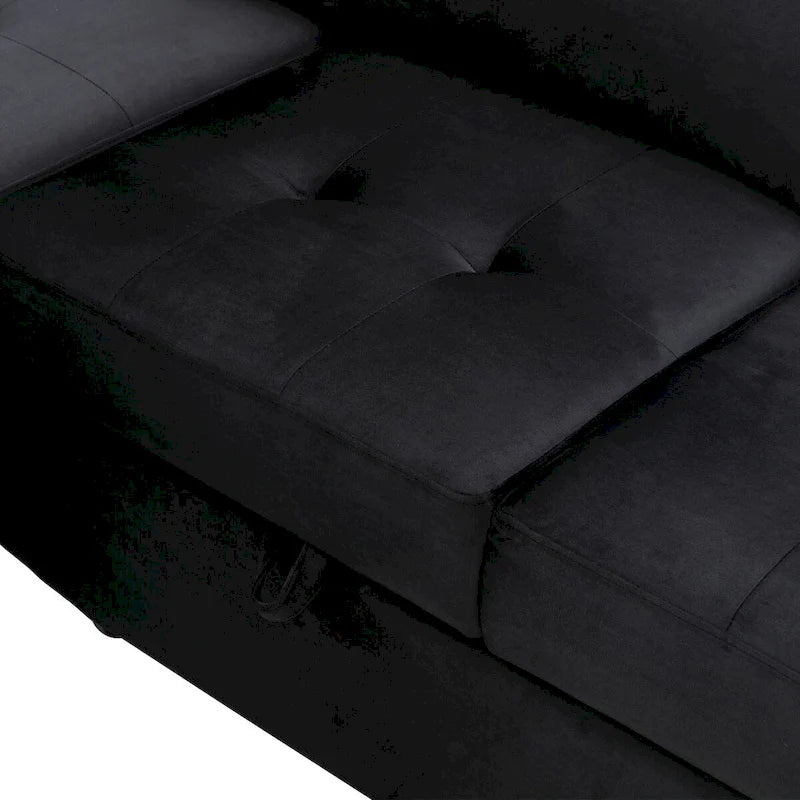 L-förmiges Eckschlafsofa mit Stauraum und USB-Ladefunktion