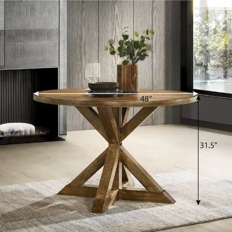Esstisch mit gekreuzten Beinen für Küche, Esszimmer, Braun