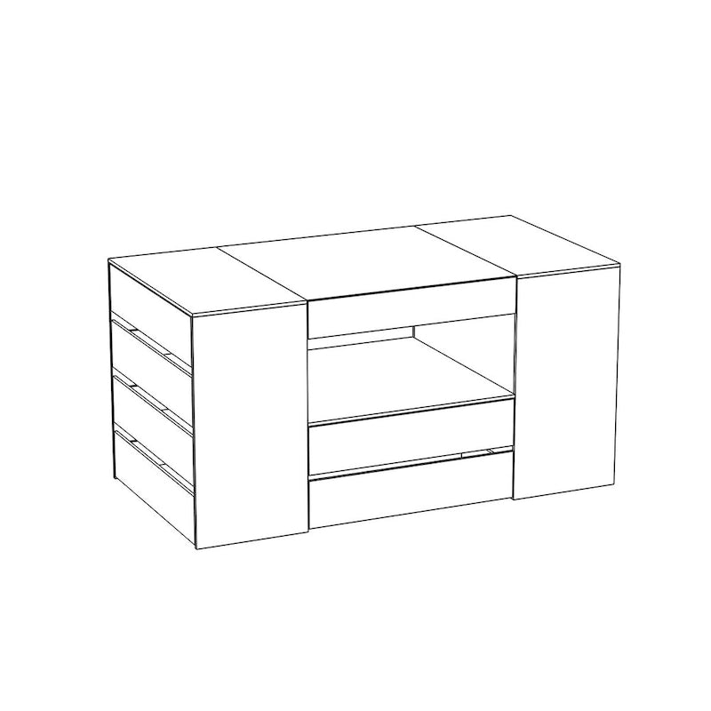 Aufbewahrungsinsel mit Schublade für begehbaren Kleiderschrank und Ankleidezimmer-Kommode